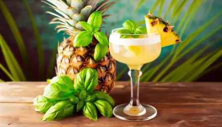 Coconut Pineapple Basil Flip